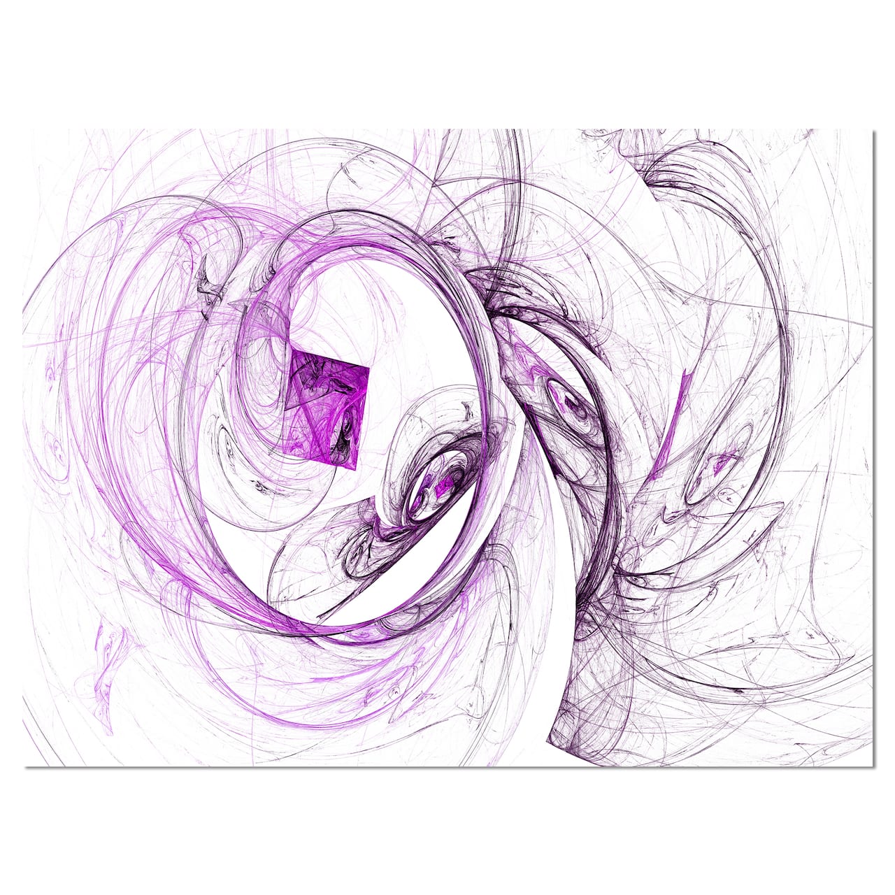 Designart - Billowing Smoke Purple - Abstract Canvas art print
